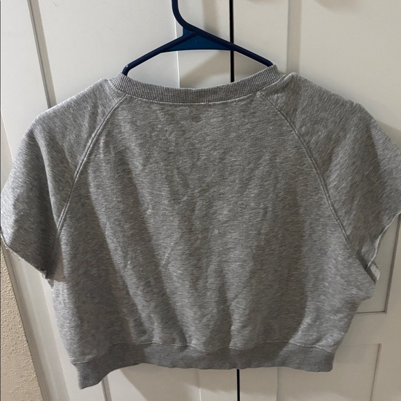 Celine Runway SS 2021 Grey Varsity Logo Cropped Sweatshirt - Picture 2 of 8